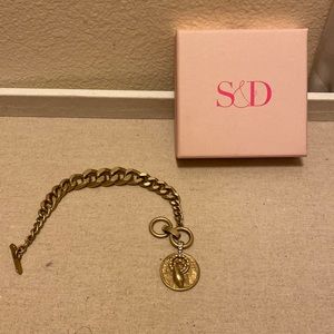 Heritage Coin Bracelet in brushed/antique gold (Stella & Dot) original box